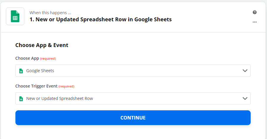 zapier - google sheet integration