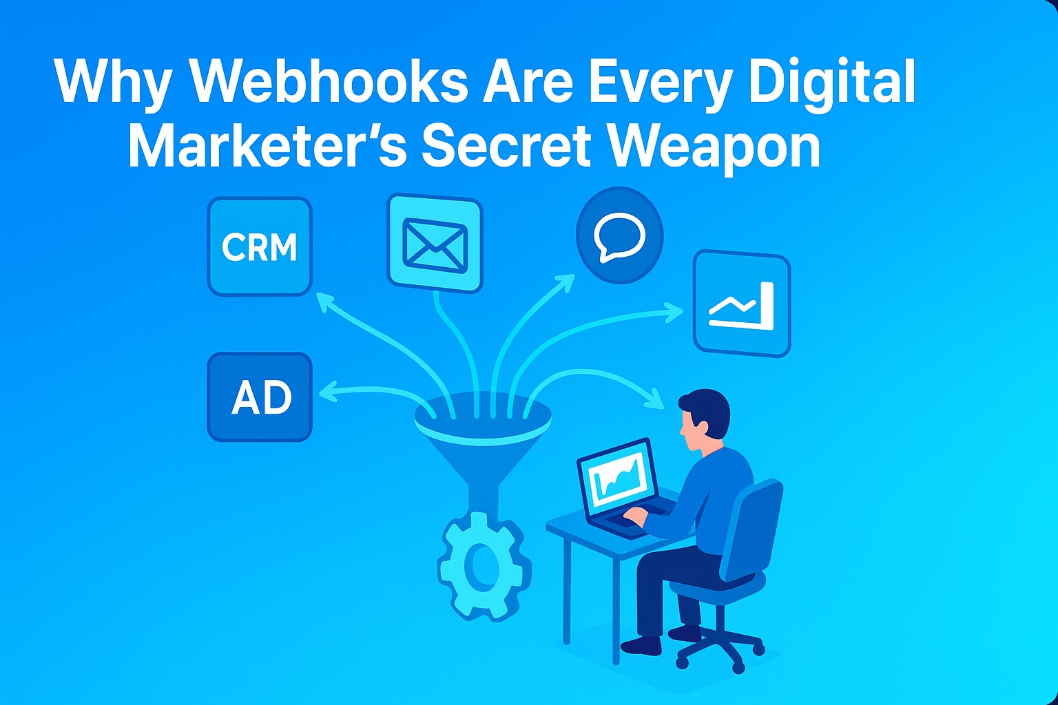 a marketing using webhooks to connect its marketing tools.